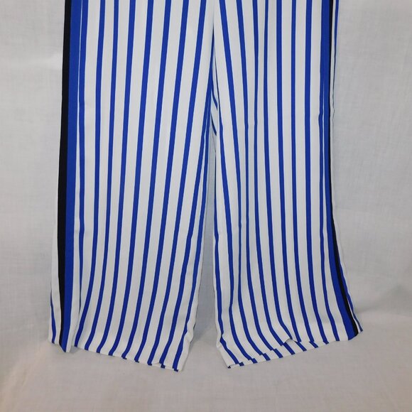 Lauren Ralph Lauren Womens 6 Blue White Striped Wide Leg Pant High Rise - Picture 12 of 16